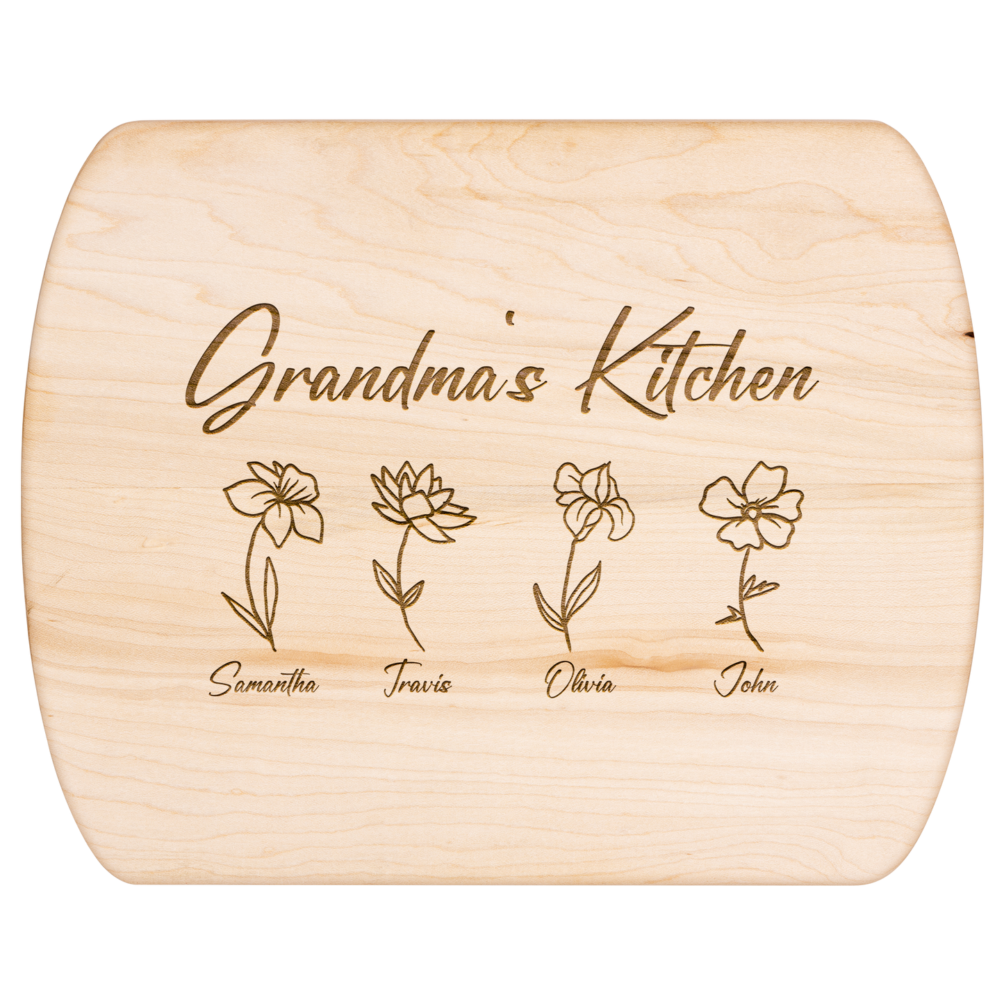 Custom Grandma’s Kitchen Cutting Board with Grandkids - c410a25