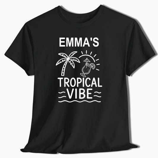 Custom Tropical Vibe Girls Trip Shirt - Personalized Name Tee - c323a25