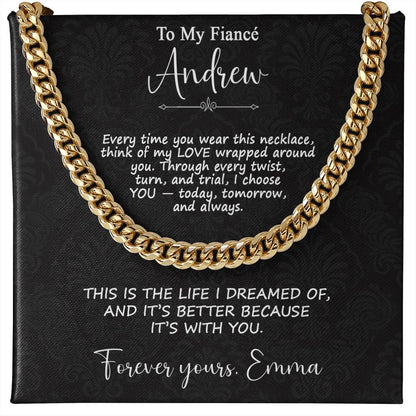 To My Fiancé - Personalized Necklace Gift for Him - c537a25