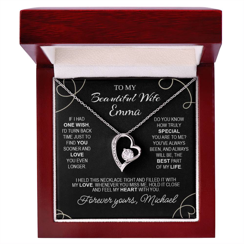 To My Beautiful Wife - Necklace with Timeless Love Message - c487a25