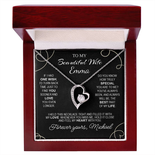 To My Beautiful Wife - Necklace with Timeless Love Message - c487a25