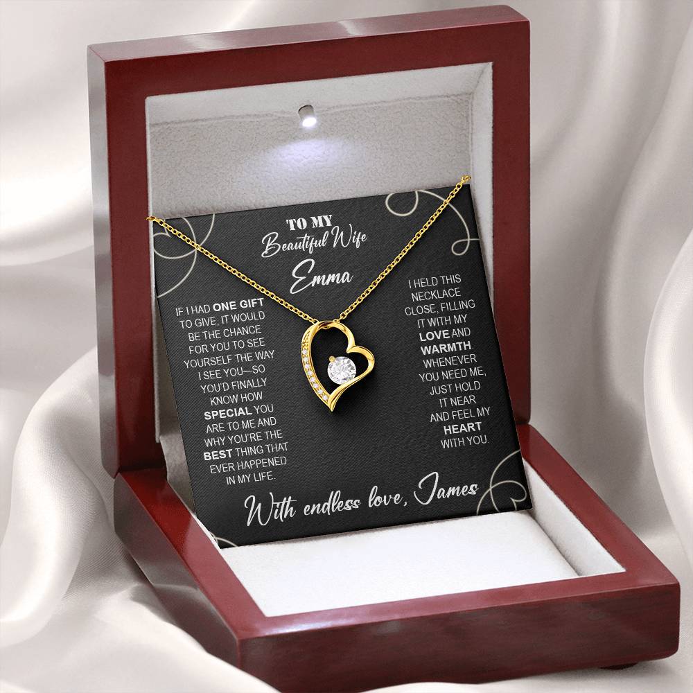 To My Beautiful Wife - Necklace with Warmth & Love Message - c491a25