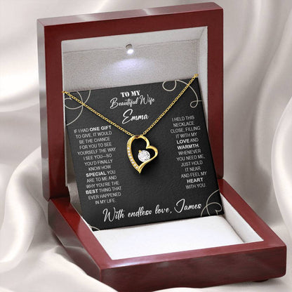To My Beautiful Wife - Necklace with Warmth & Love Message - c491a25