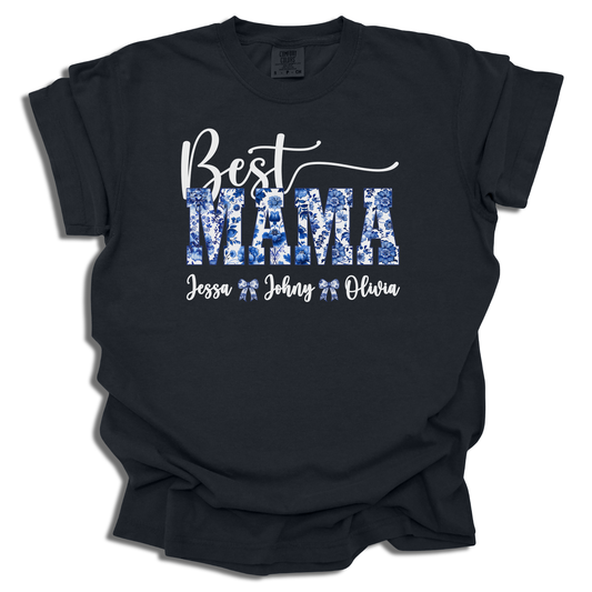 Customizable Best Mama T-Shirt | Add Names Personalized Gift | Mother’s Day Present - c189a25