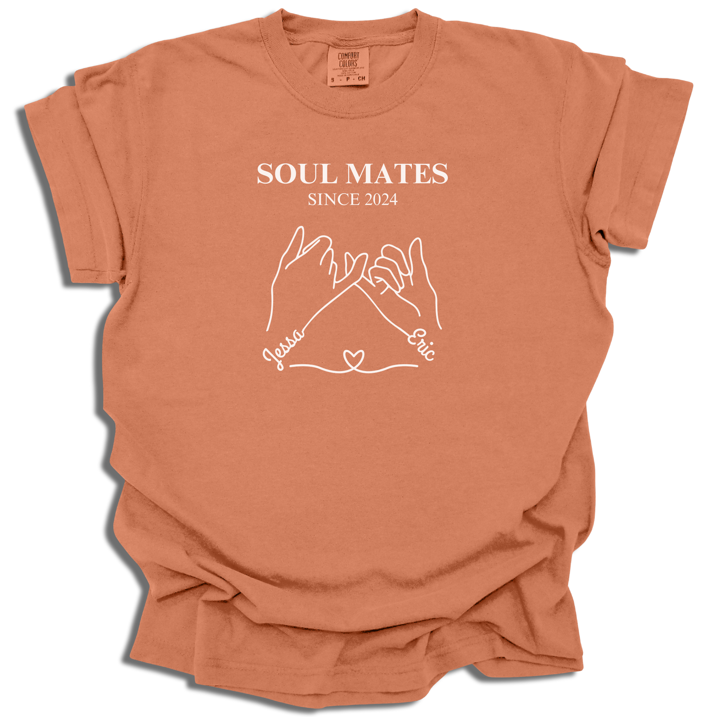 Soul Mates T-Shirt | Custom Names Title Date | Personalized Couple Tee | Valentine’s Day Gift - c199a25