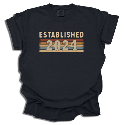 Customizable Year T-Shirt | Established Retro Graphic Tee | Birthday Gift - c201a25