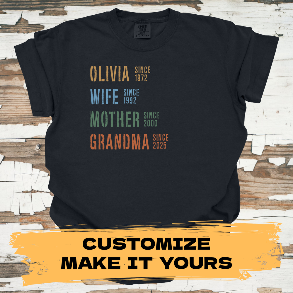 Customizable Name Roles Years T-Shirt - Primary View