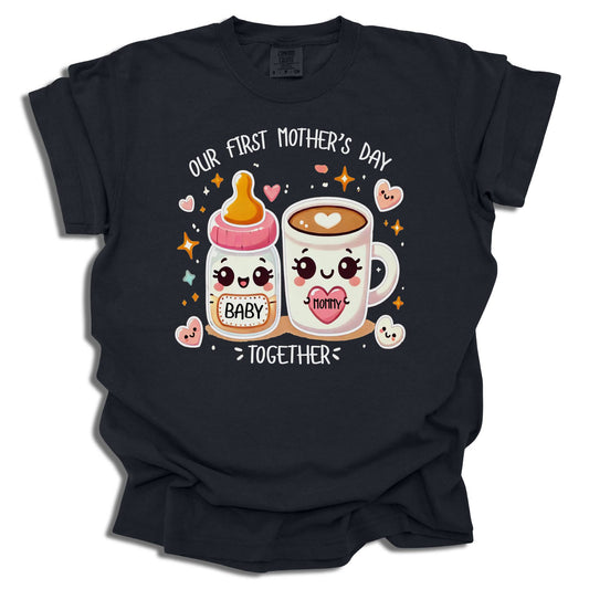Our First Mother's Day Together T-Shirt | New Mom Gift | First Time Mom | Comfort Colors® - c220a25