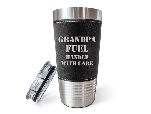 Personalized Grandfather Fuel Leatherette Tumbler - Custom Engraved Gift - c338a25