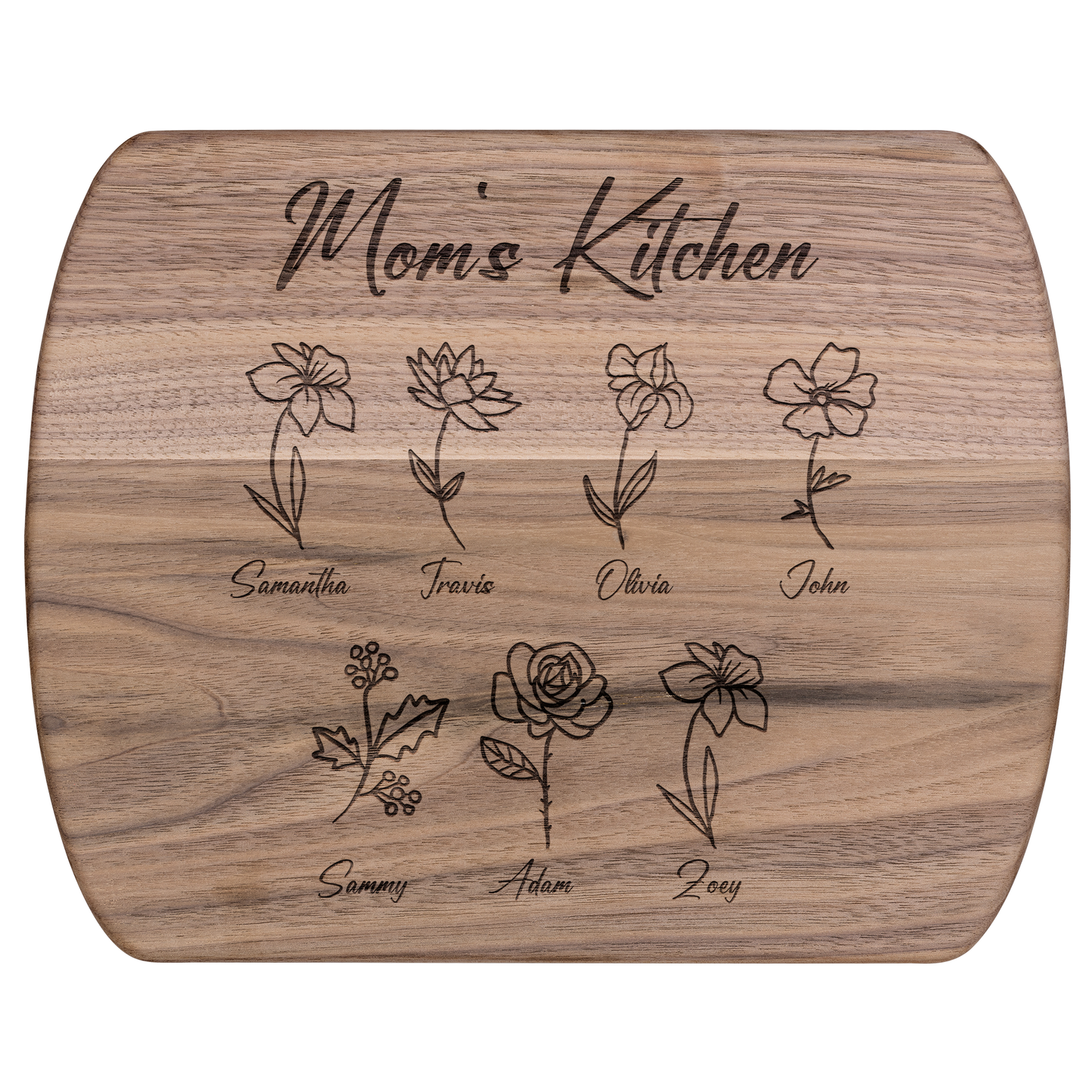 Custom Mom’s Kitchen Cutting Board with Kids' Names - c411a25