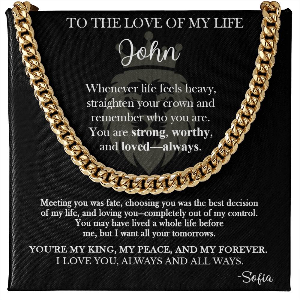 To My King - Personalized Husband Necklace Gift - c529a25