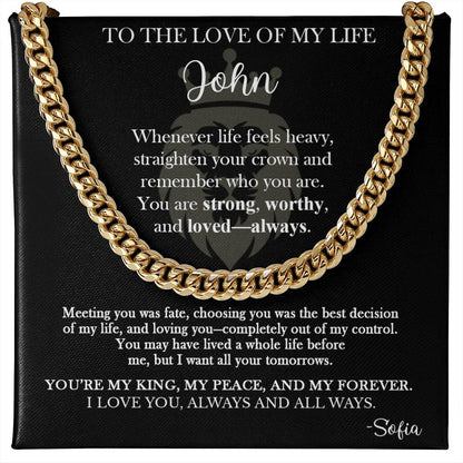 To My King - Personalized Husband Necklace Gift - c529a25