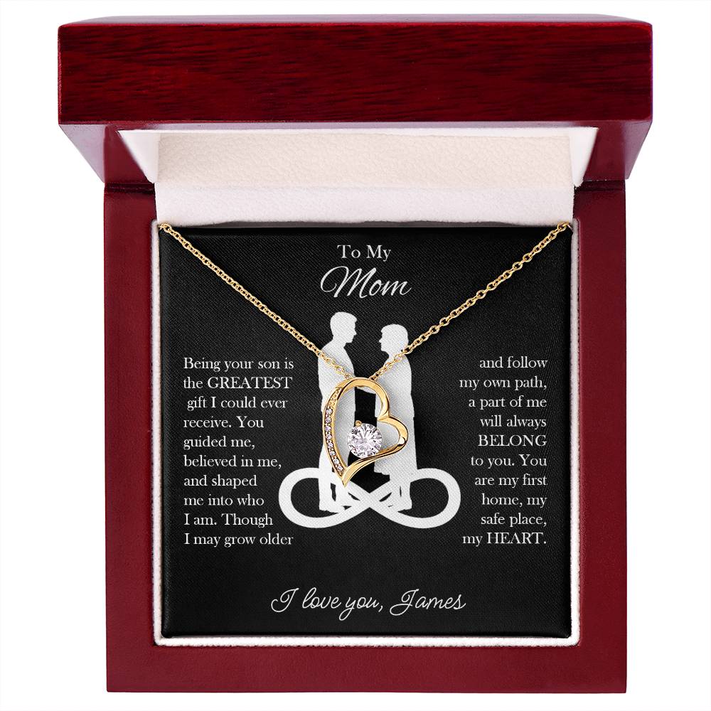 To My Mom Custom Heart Necklace - c538a25