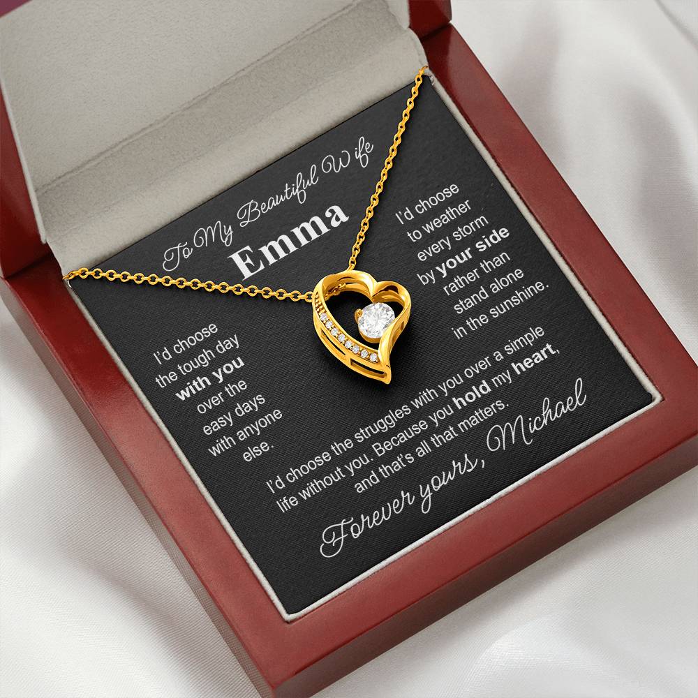 To My Beautiful Wife - Necklace with Unbreakable Love Message - c488a25