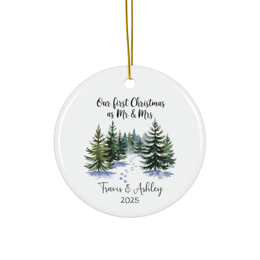 Mr & Mrs First Christmas Ornament with Names - c455a25