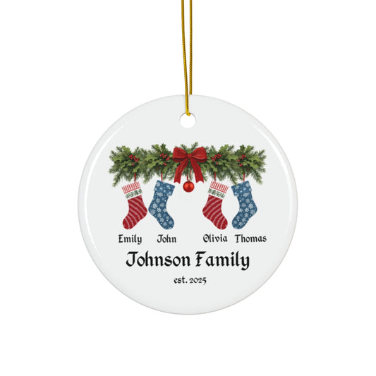 Custom Family Stocking Ornament with Year - c437a25