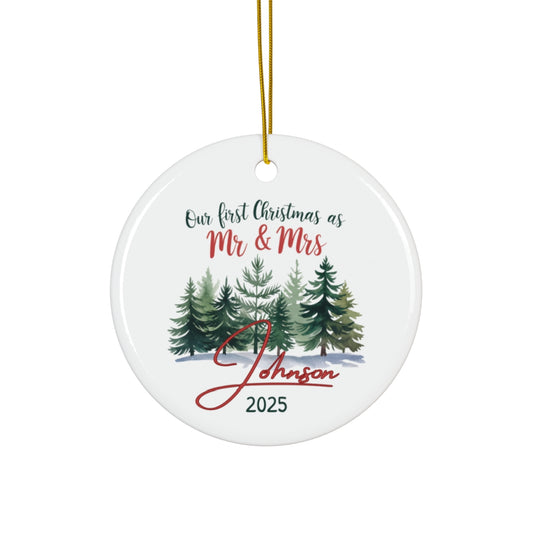 Mr & Mrs First Christmas Personalized Family Ornament - c456a25