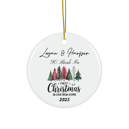 First Christmas in New Home Ornament with Names & Address - c442a25