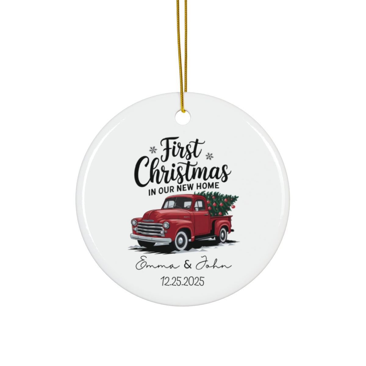First Christmas in New Home Ornament with Red Truck - c440a25