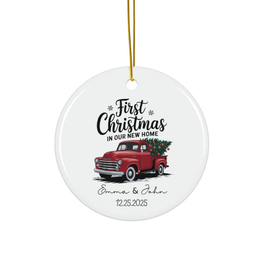 First Christmas in New Home Ornament with Red Truck - c440a25