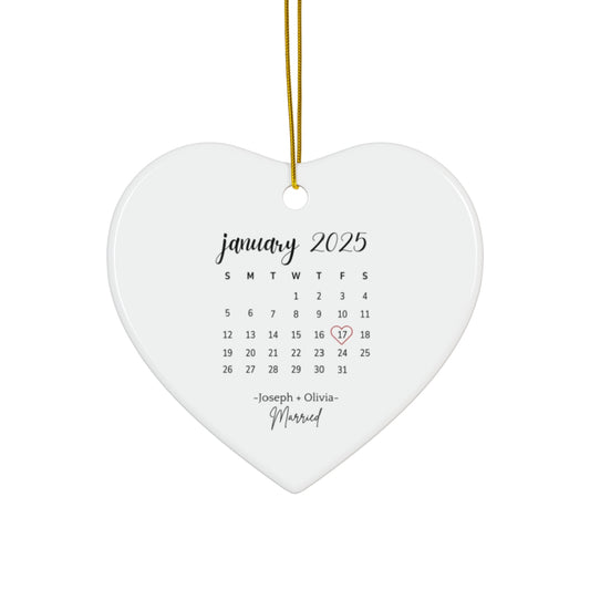 Personalized Wedding Date Calendar Ornament - Anniversary Keepsake Gift - c231a25