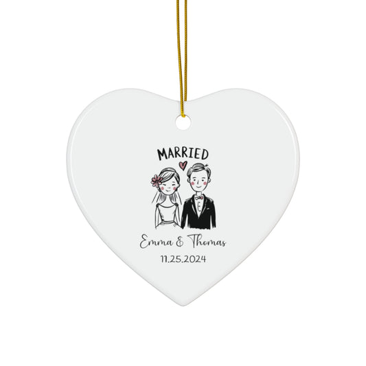 Personalized Wedding Ornament - Bride and Groom Keepsake Gift - c225a25