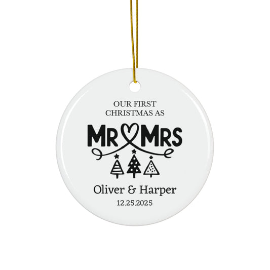 Mr & Mrs First Christmas Personalized Ornament - c458a25