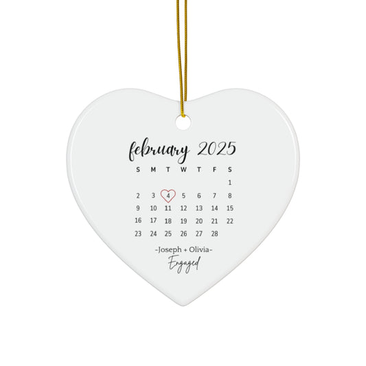 Personalized Engagement Calendar Ornament - Romantic Keepsake Gift - c232a25