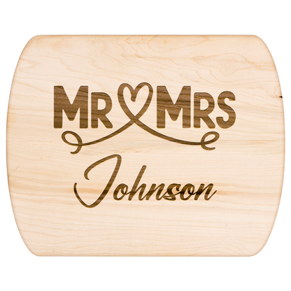 Engraved Mr & Mrs Cutting Board with Last Name - c459a25