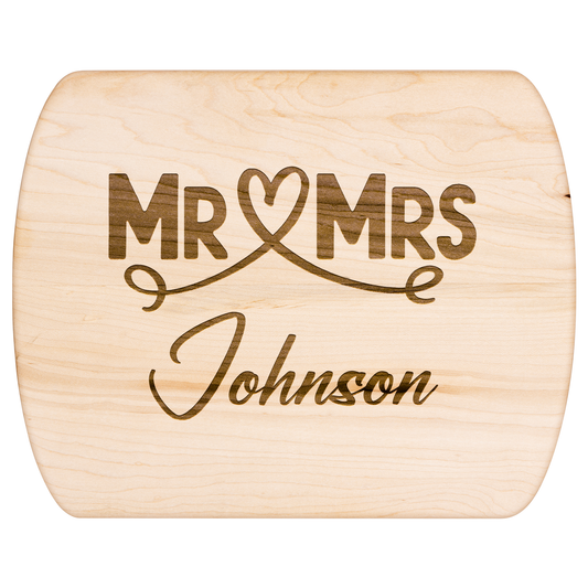 Engraved Mr & Mrs Cutting Board with Last Name - c459a25