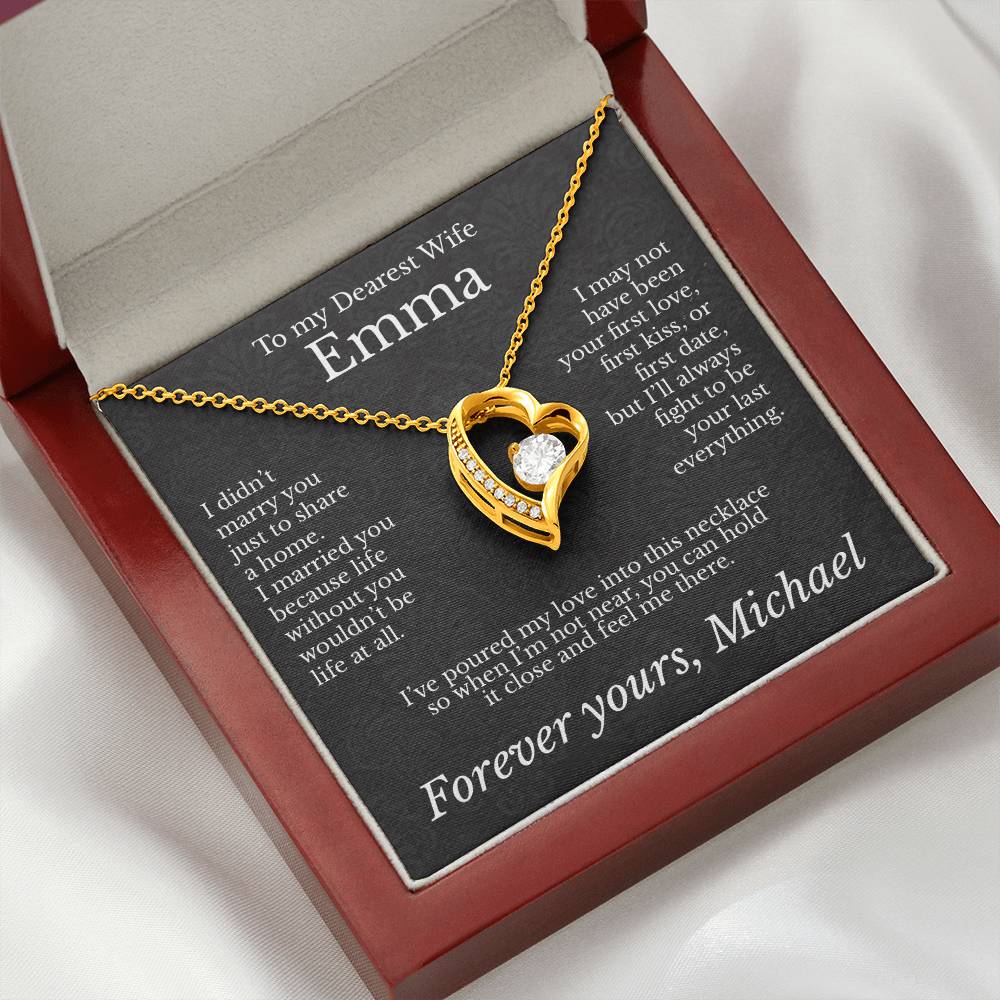 To My Dearest Wife - Necklace with Lasting Love Message - c485a25