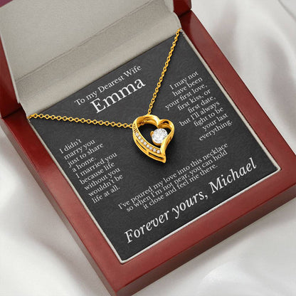 To My Dearest Wife - Necklace with Lasting Love Message - c485a25
