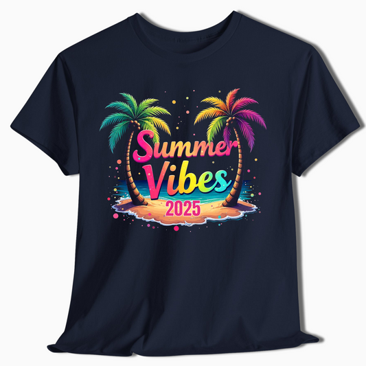 Summer Vibes 2025 T-Shirt - Girls Trip Matching Vacation Tee - c365a25