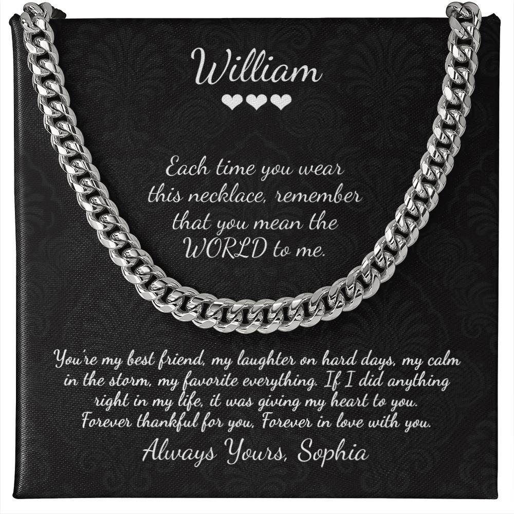 You Mean the World to Me Custom Necklace - c540a25