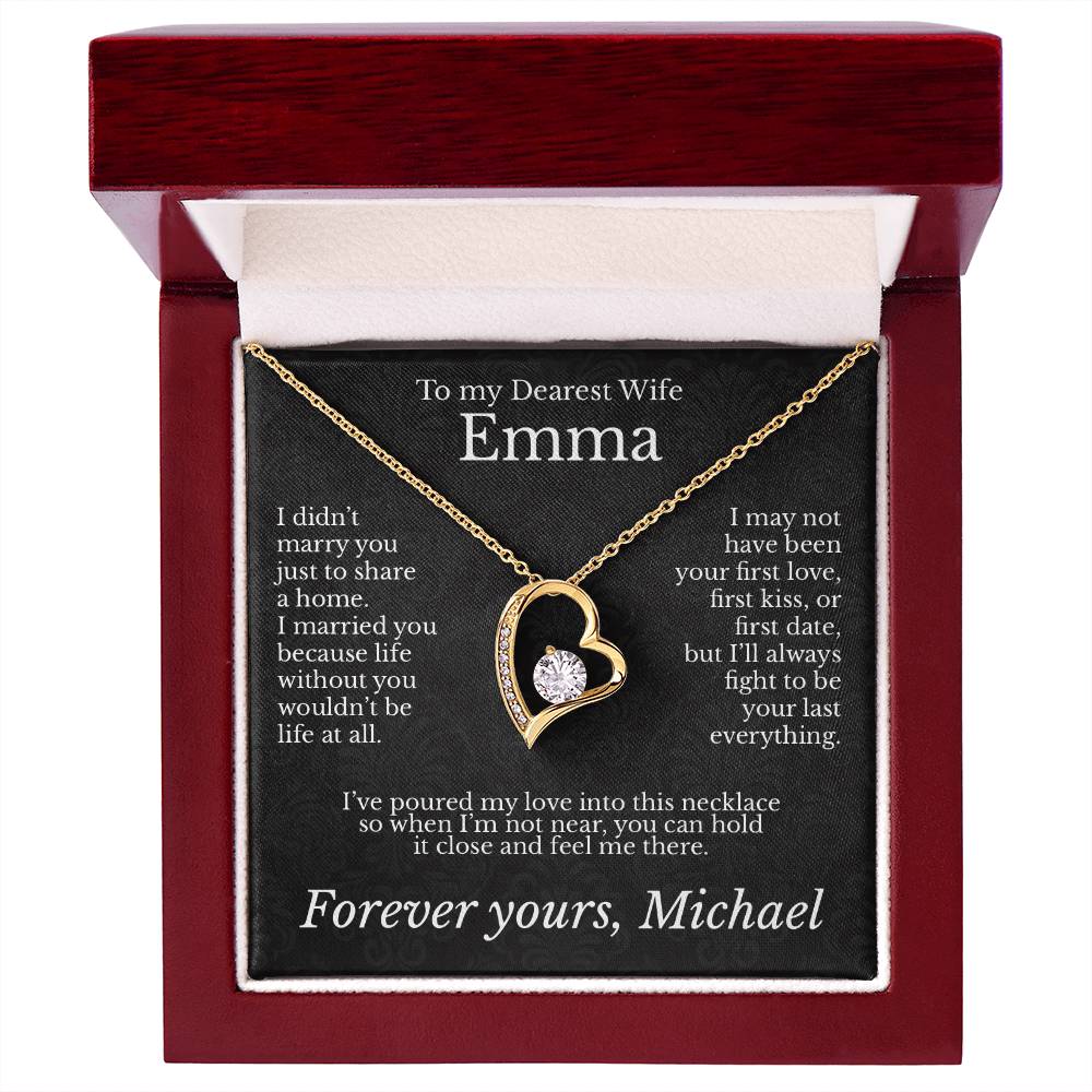 To My Dearest Wife - Necklace with Lasting Love Message - c485a25