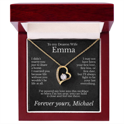 To My Dearest Wife - Necklace with Lasting Love Message - c485a25