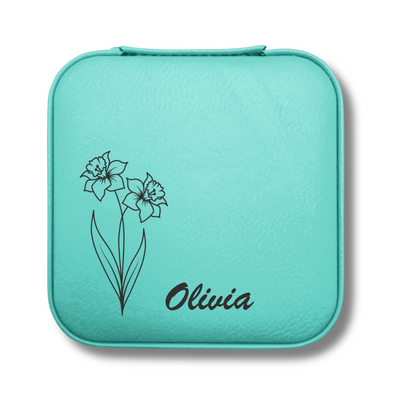 Custom Birth Flower Jewelry Case with Name - c405a25