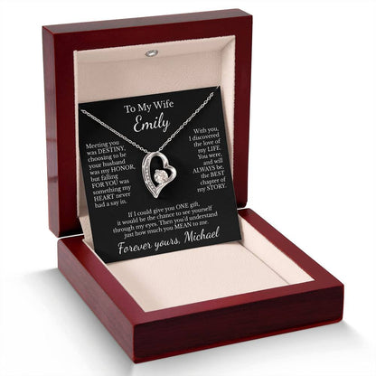 To My Wife - Necklace with Destiny & Love Story Message - c482a25