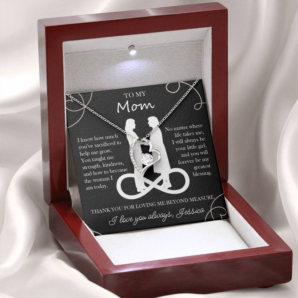To My Mom Custom Heart Necklace from Daughter - c543a25