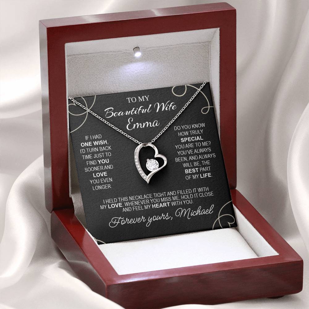 To My Beautiful Wife - Necklace with Timeless Love Message - c487a25