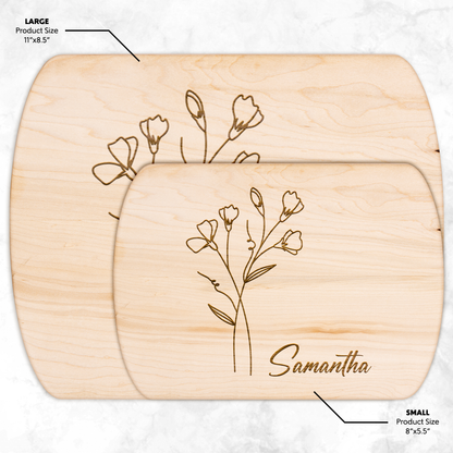 Custom Name Cutting Board with Birth Month Flower - c398a25
