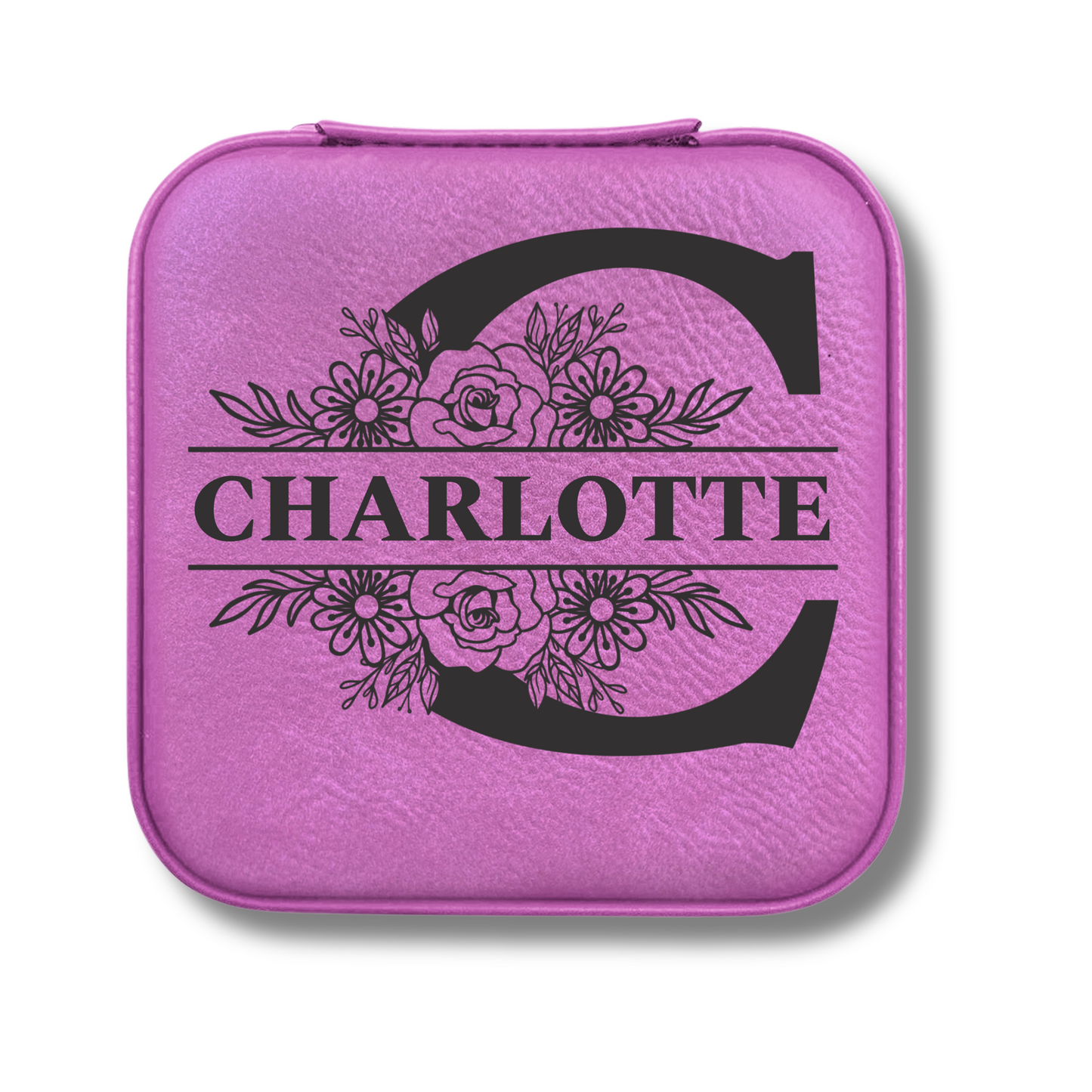 Floral Monogram Jewelry Case with Name Personalization - c409a25