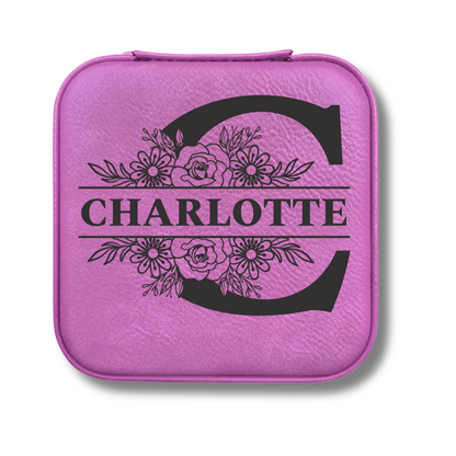 Floral Monogram Jewelry Case with Name Personalization - c409a25