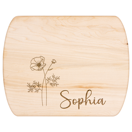 Custom Name & Birth Flower Cutting Board Gift - c406a25