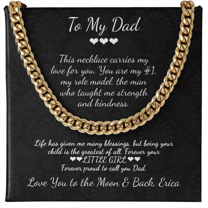 To My Dad Custom Message Necklace - c541a25