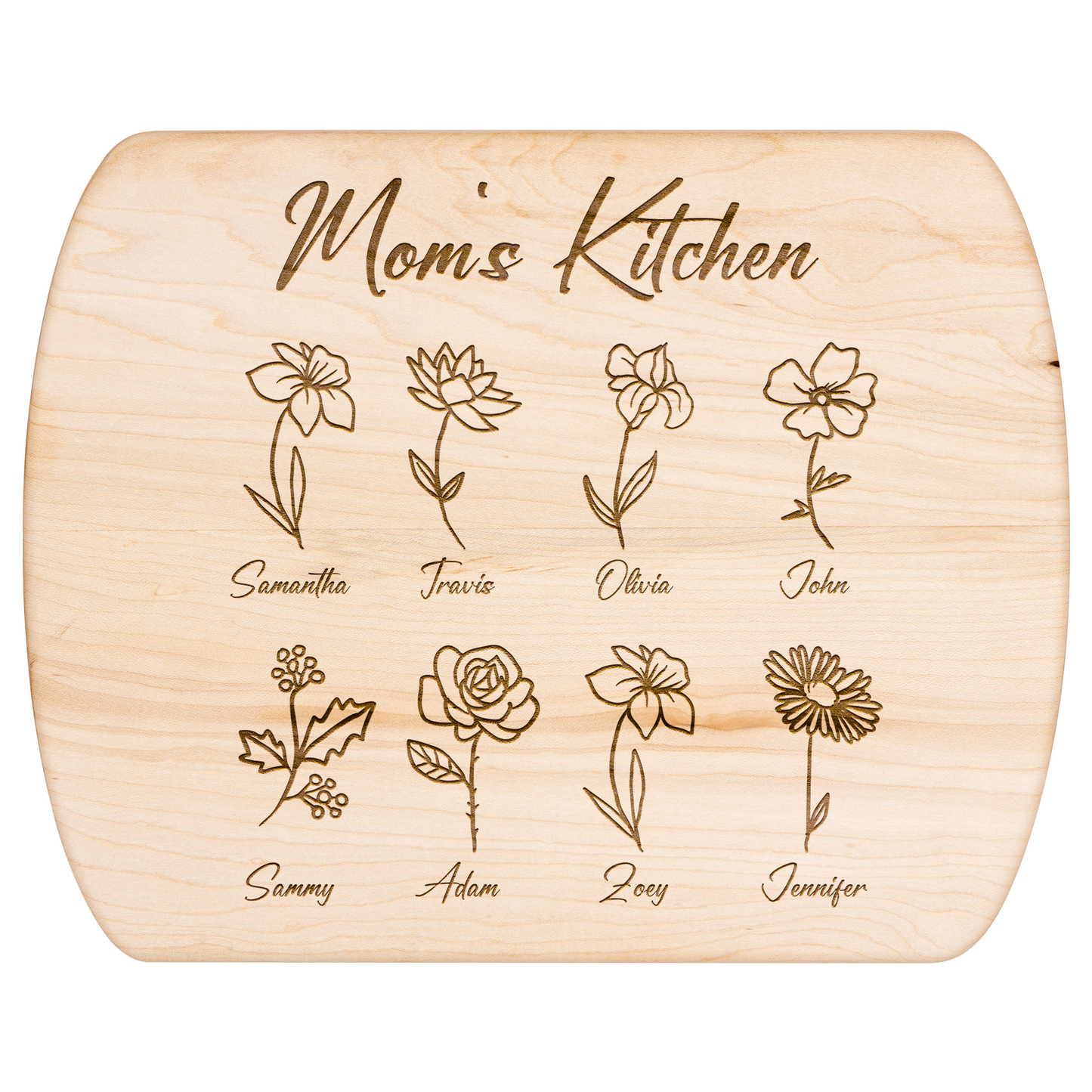 Custom Mom’s Kitchen Cutting Board with Kids' Names - c411a25