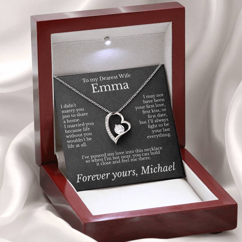 To My Dearest Wife - Necklace with Lasting Love Message - c485a25