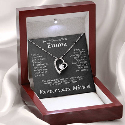 To My Dearest Wife - Necklace with Lasting Love Message - c485a25