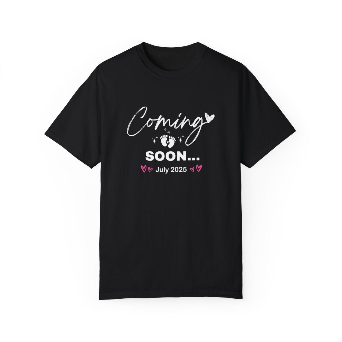 Coming Soon July 2025 T-Shirt | Custom Date Pregnancy Tee | Maternity Gift - c242a25