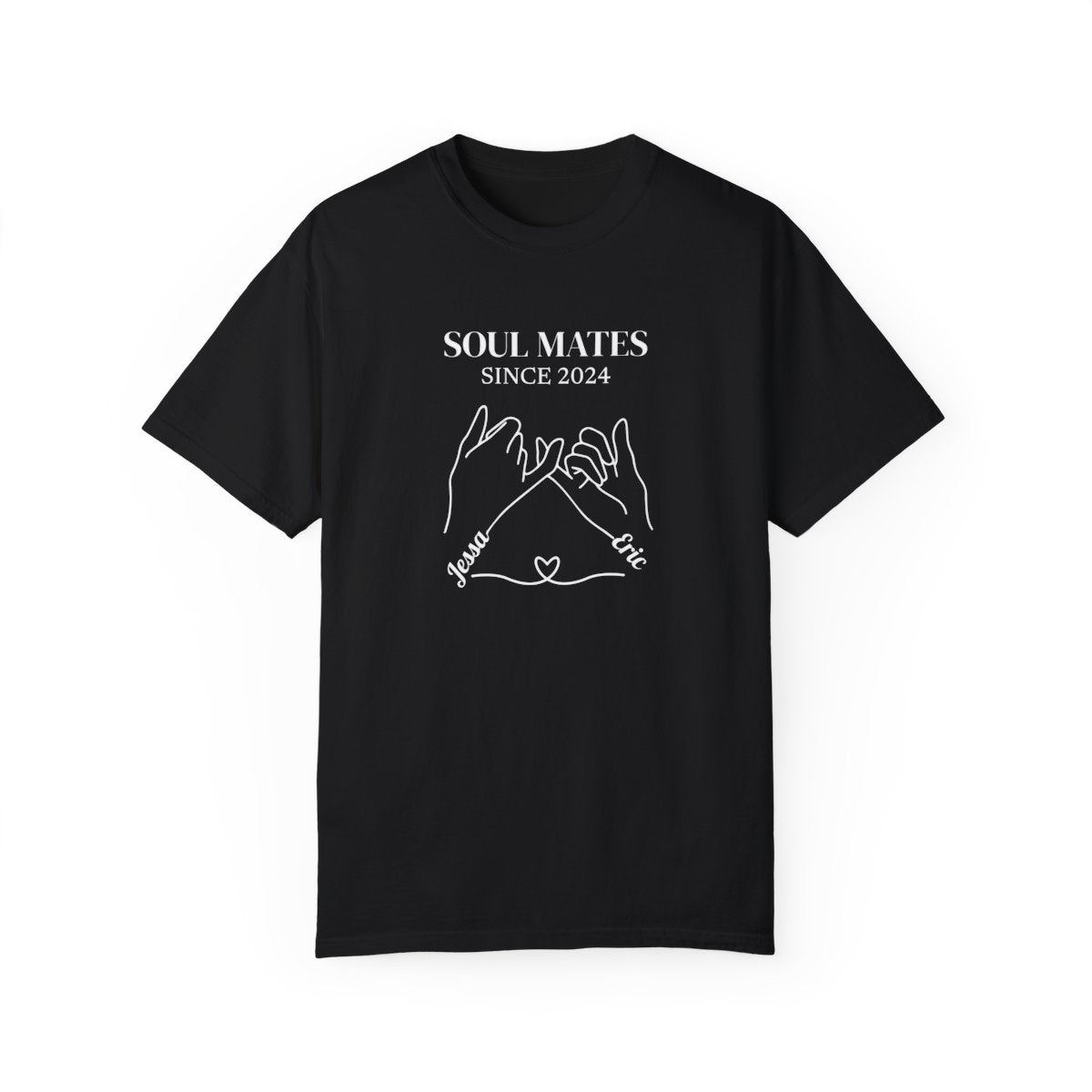 Soul Mates T-Shirt | Custom Names Title Date | Personalized Couple Tee | Valentine’s Day Gift - c199a25